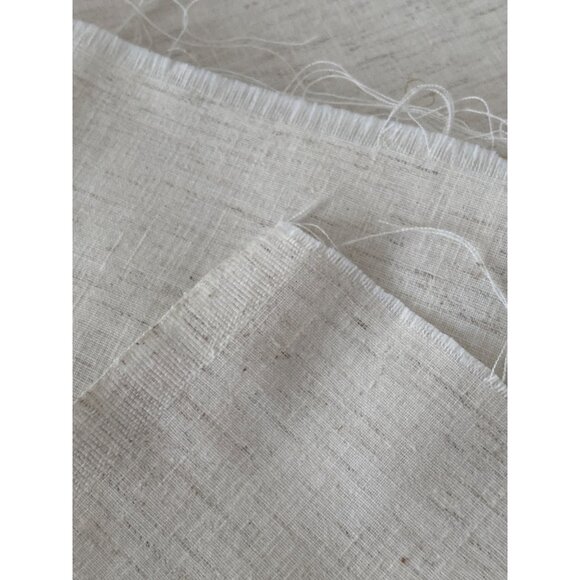 Fabric Ivory Brown Quilting sewing Arts Crafts Remnants VTG - Picture 10 of 11